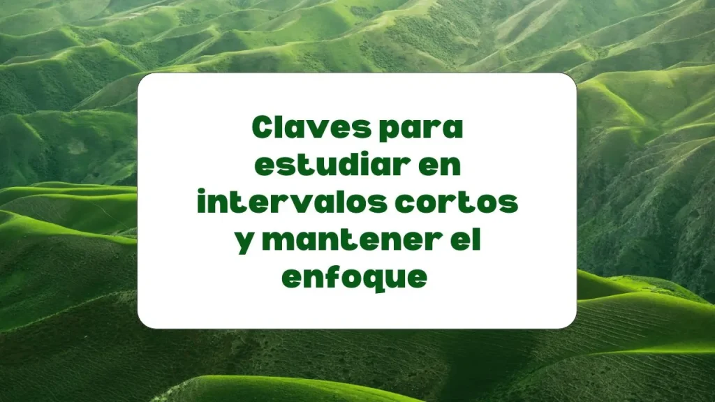 Cómo estudiar en intervalos cortos para mantener el enfoque