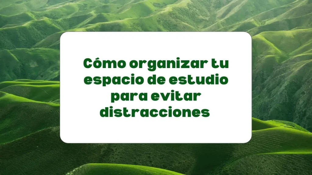 Cómo organizar el espacio de estudio para evitar distracciones