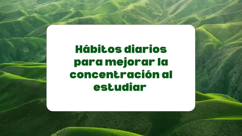 Hábitos para mejorar la concentración