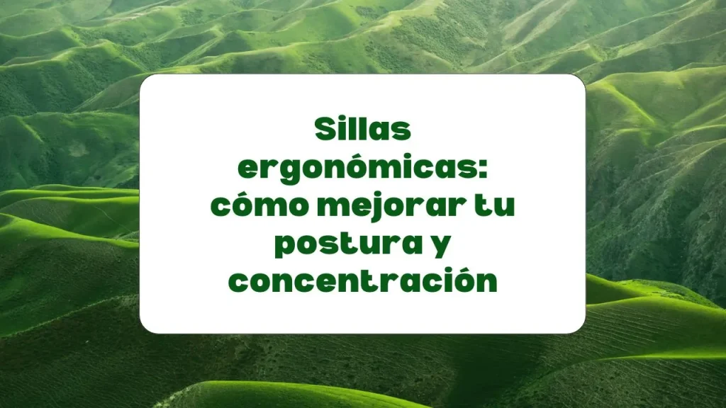 Sillas ergonómicas y concentración