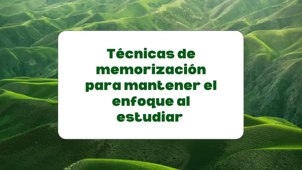 Técnicas de memorización para mejorar el enfoque