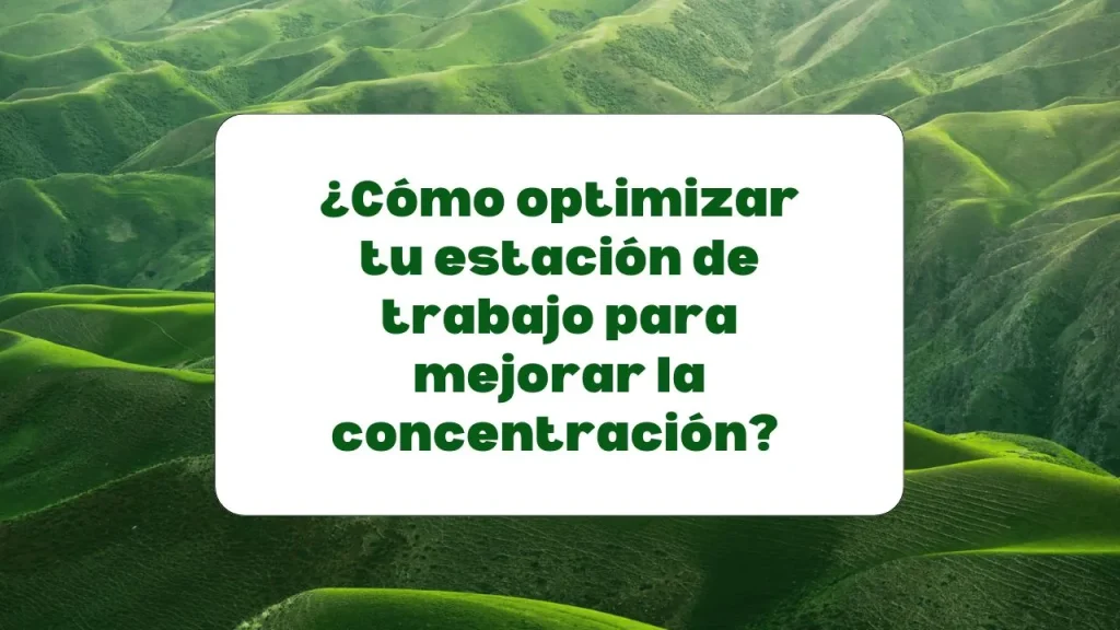 Cómo optimizar la estación de trabajo para mejorar la concentración