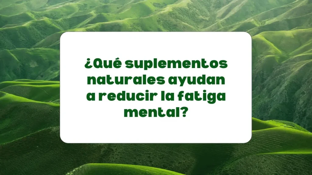 suplementos para reducir la fatiga mental